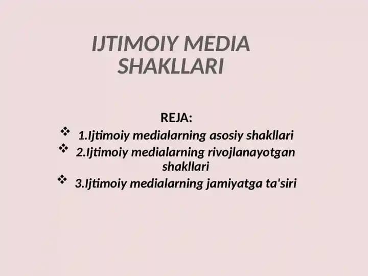 Ijtimoiy medialar haqida