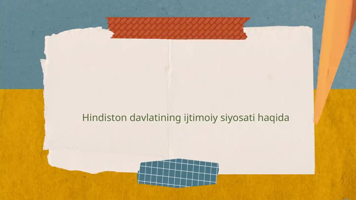 Hindiston davlatining ijtimoiy siyosati haqida