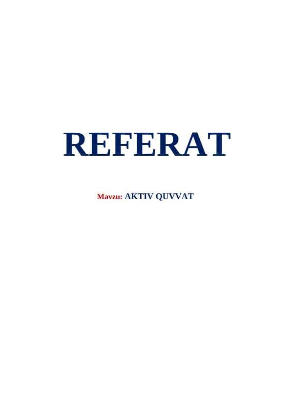 Aktiv quvvat