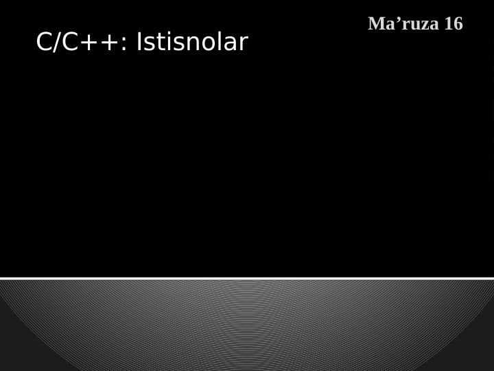 CC++ Istisnolar