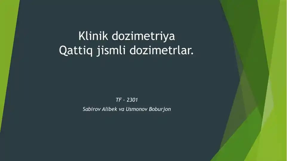 Qattiq jismli dozimetrlar 2