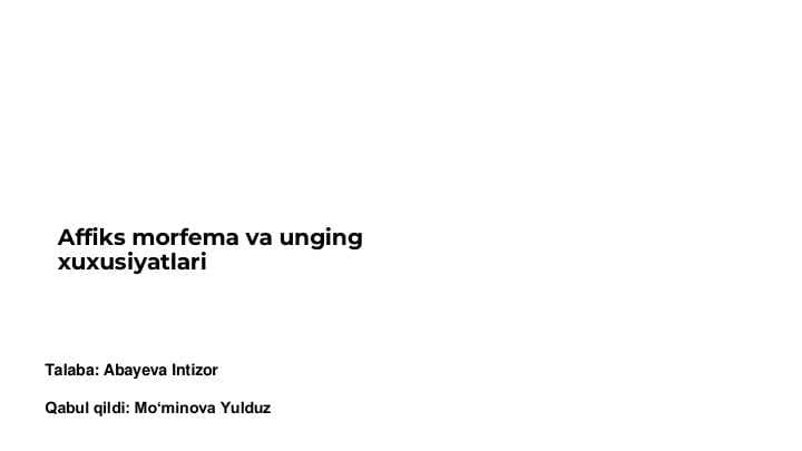 Affiks morfema