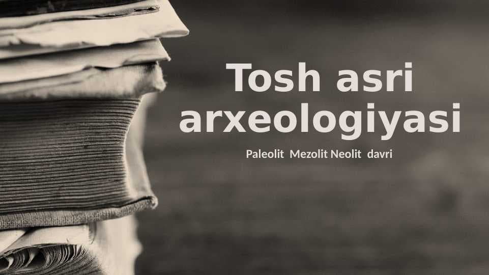 Tosh asri arxeologiyasi