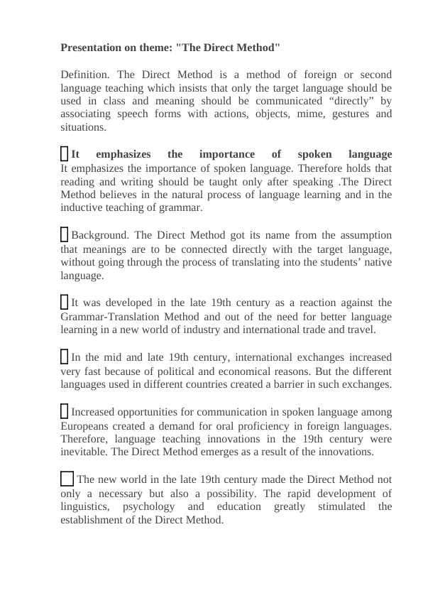 The Direct Method.