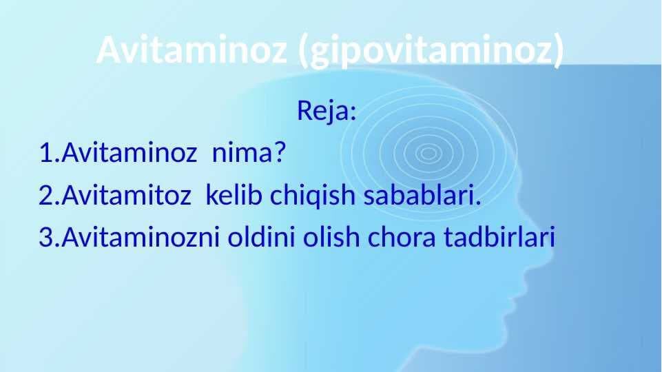 Avitaminoz (gipovitaminoz)