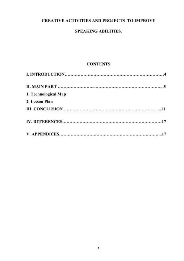 CREATIVE ACTIVITIES AND PROJECTS TO IMPROVE SPEAKING ABILITIES