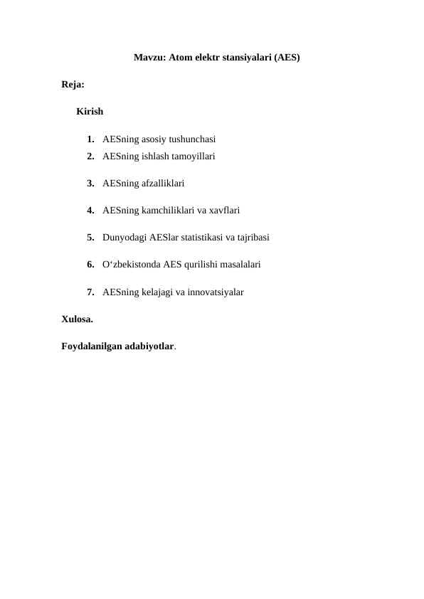 Atom elektr stansiyalari (AES)