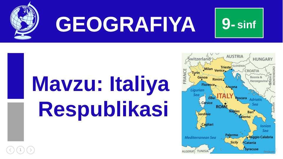 9-sinf geografiya Italiya Respublikasi