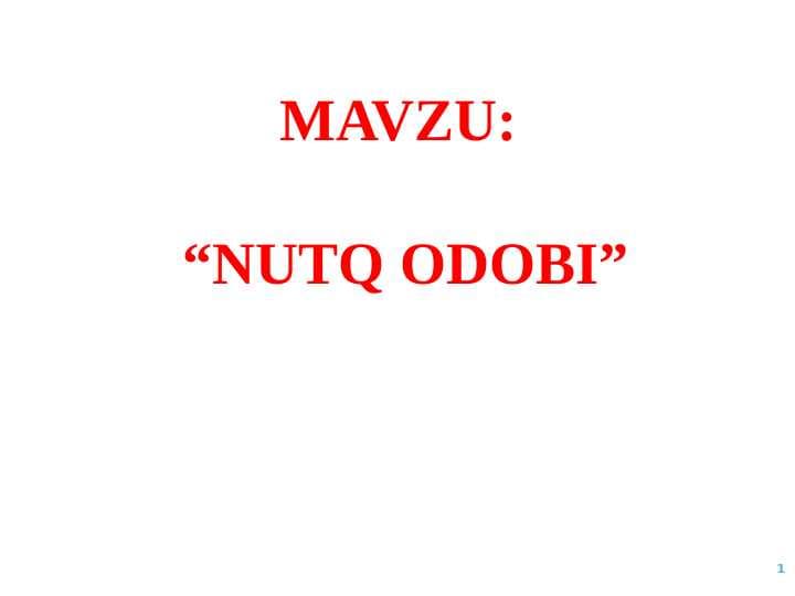 Nutq odobi