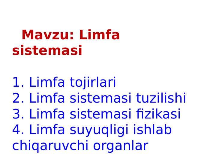 LIMFA SISTEMASI.