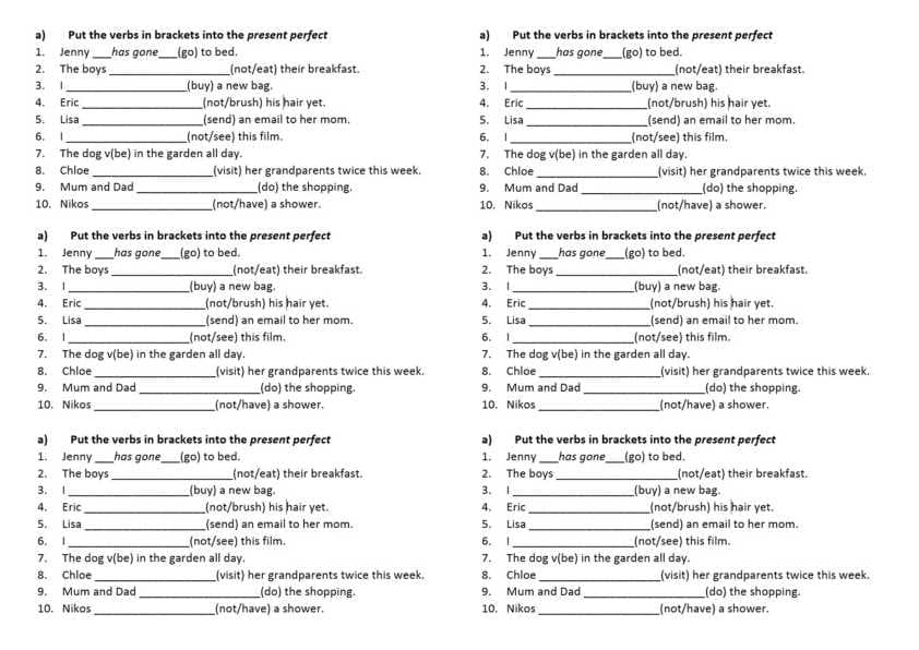 Handout - Present perfect