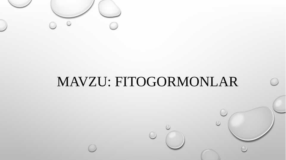 FITOGORMONLAR