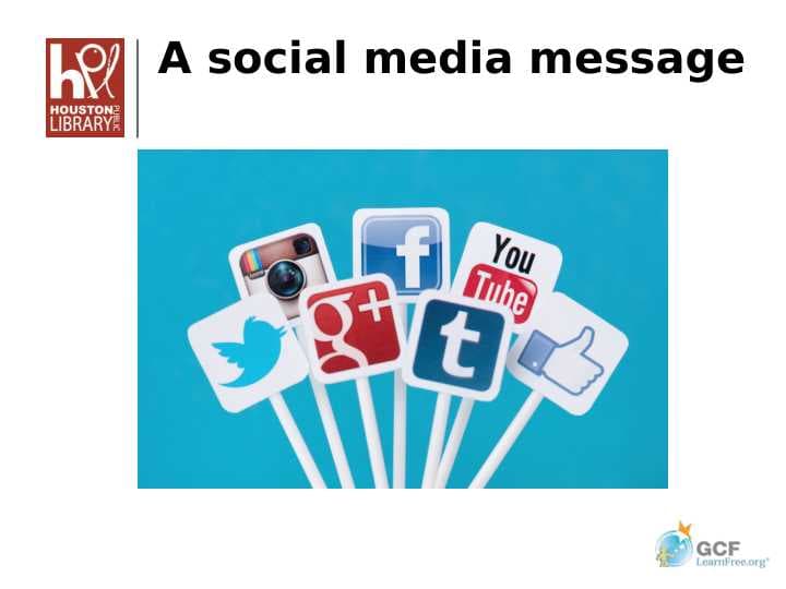 A social media message