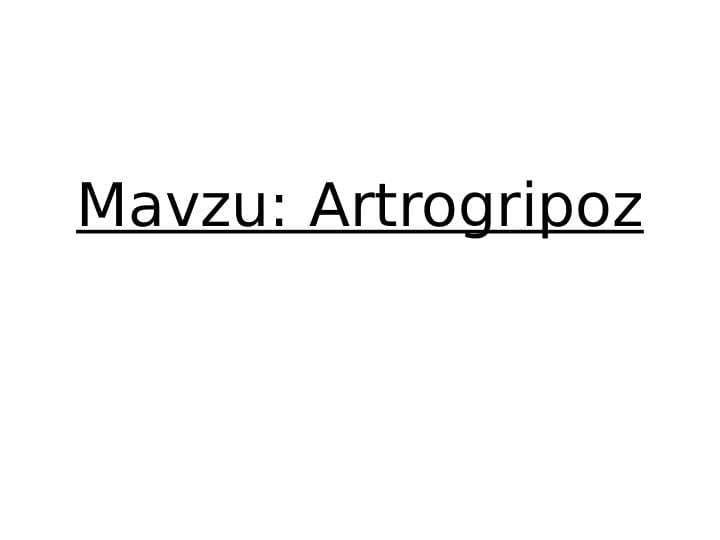Artrogripoz