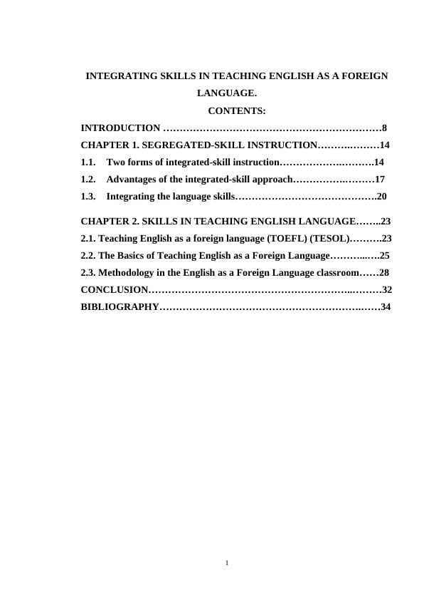 INTEGRATING SKILLS IN TEACHING ENGLISH AS A FOREIGN LANGUAGE