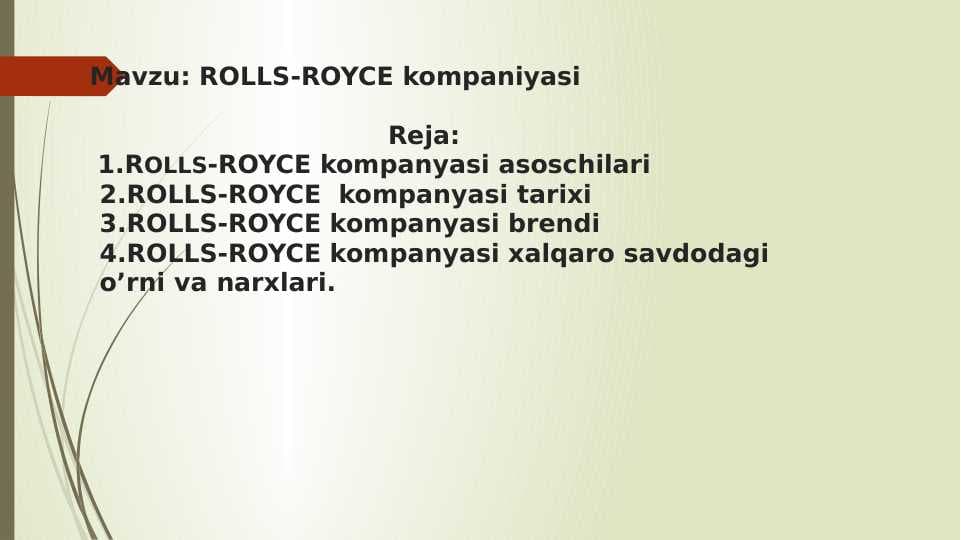 ROLLS-ROYCE kompaniyasi pptx