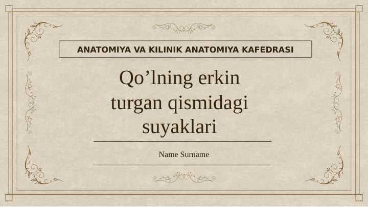 Qo'lning erkin turgan qismidagi suyaklari