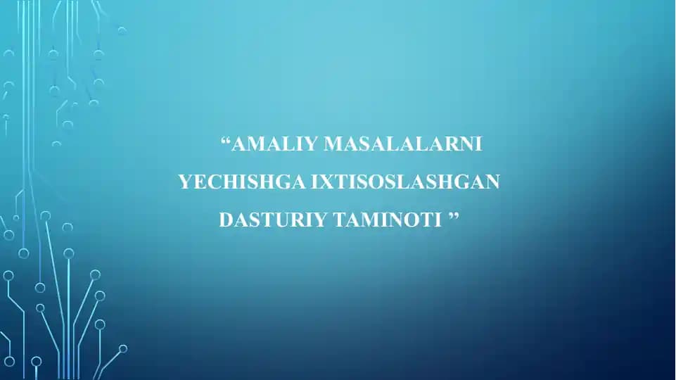 Amaliy masalarni yechishga ixtisoslashgan dasturiy taʼminot