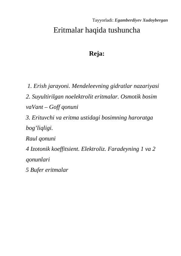 Eritmalar haqida tushuncha