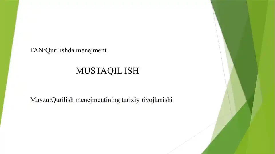 Qurilish menejmenti