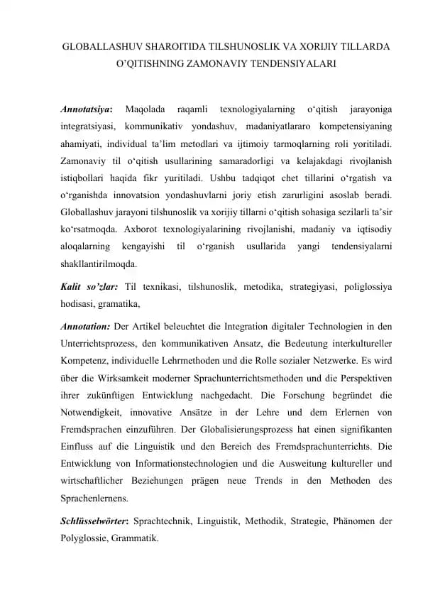 Maqola xorijiy til