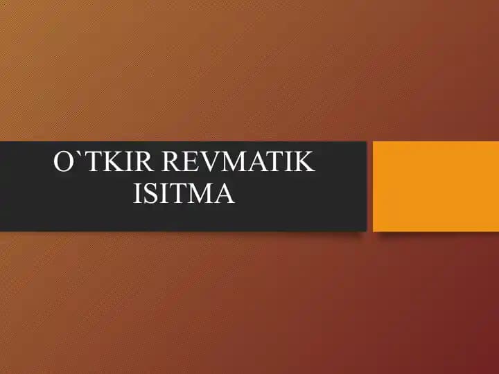 O`tkir revmatik isitma