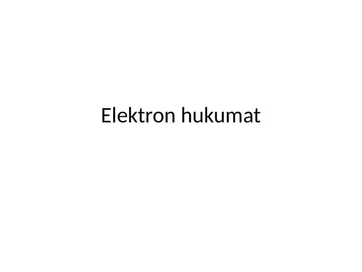 Elektron hukumat