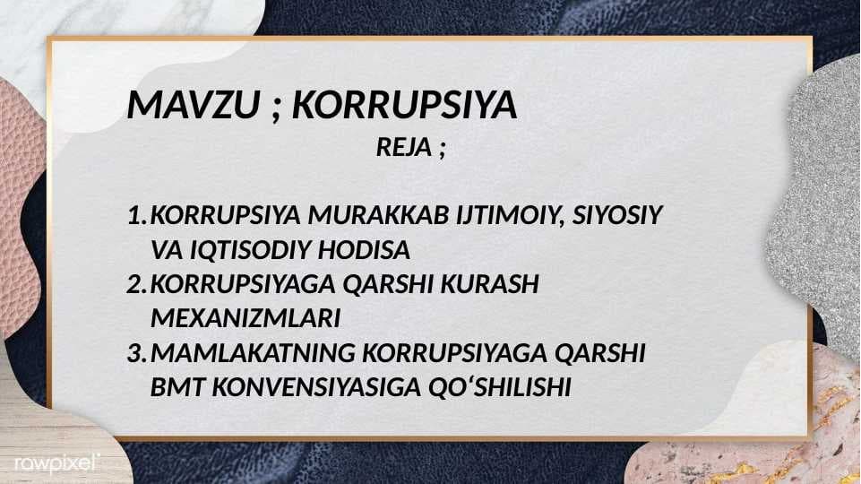 KORRUPSIYA