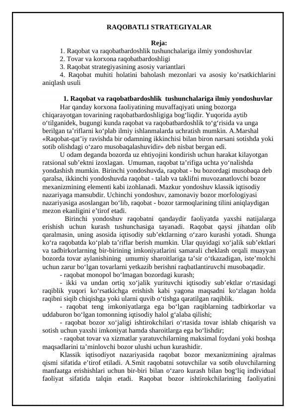 Raqobatli strategiyalar