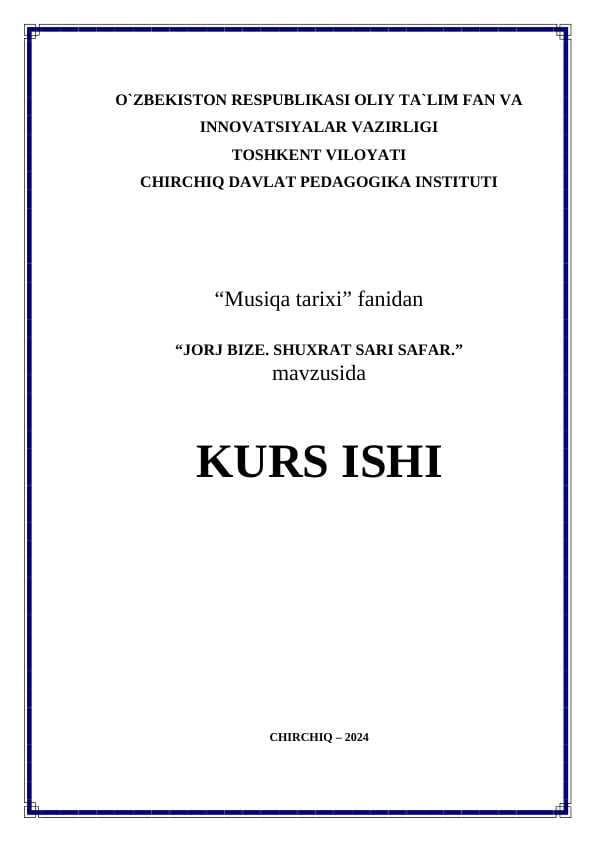 JORJ BIZE. SHUXRAT SARI SAFAR