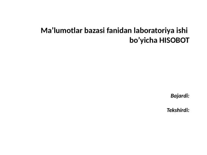 MySQL dasturi