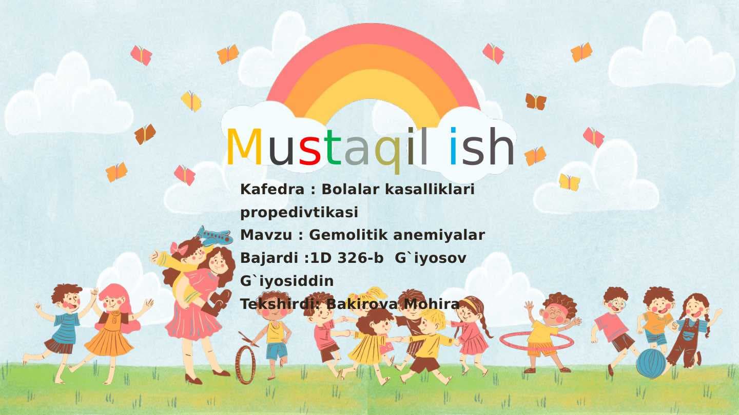 Gemolitik anemiyalar