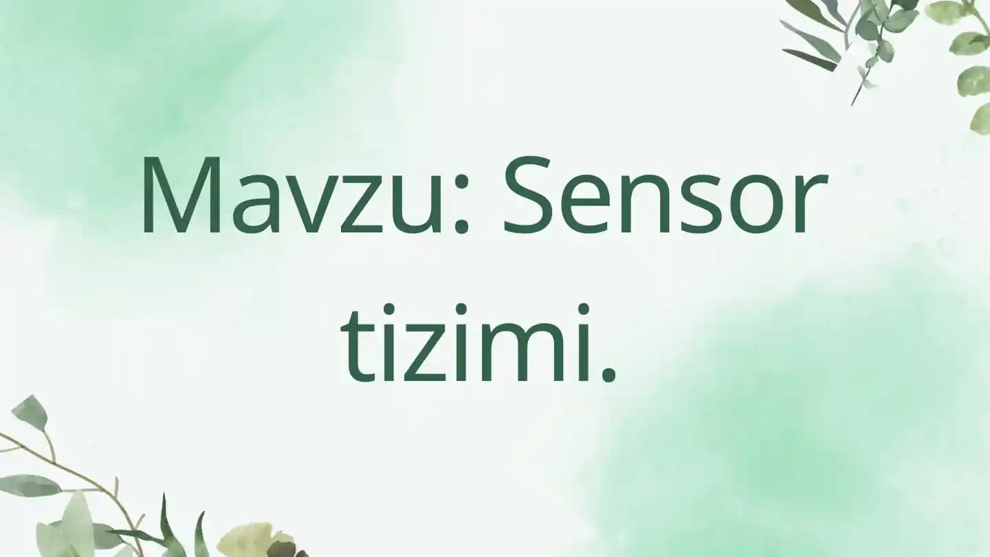 Sensor tizimi