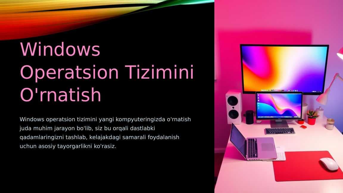 Windows operatsiom tizimini o'rnatish