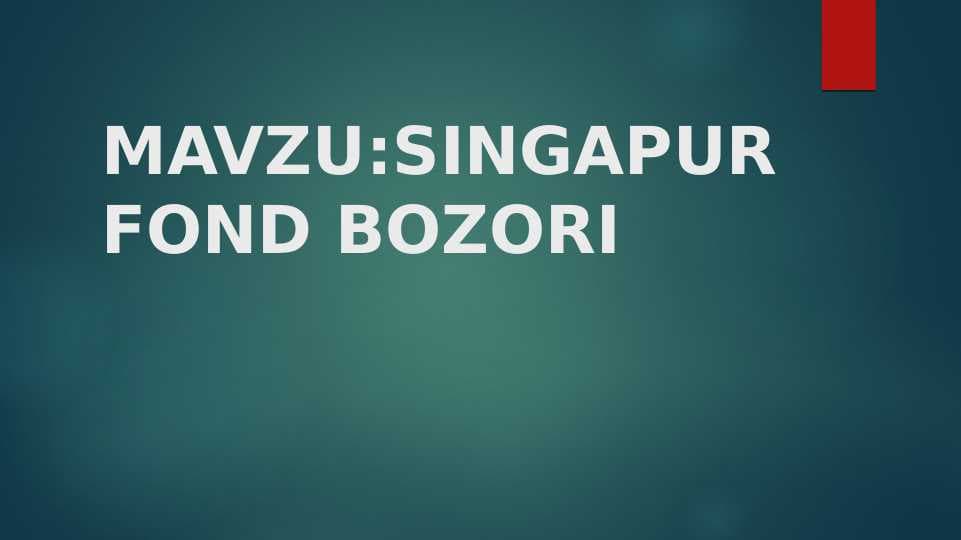 Singapur fond bozori