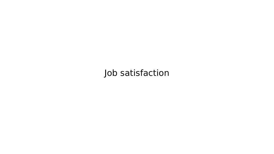 Job satisfaction