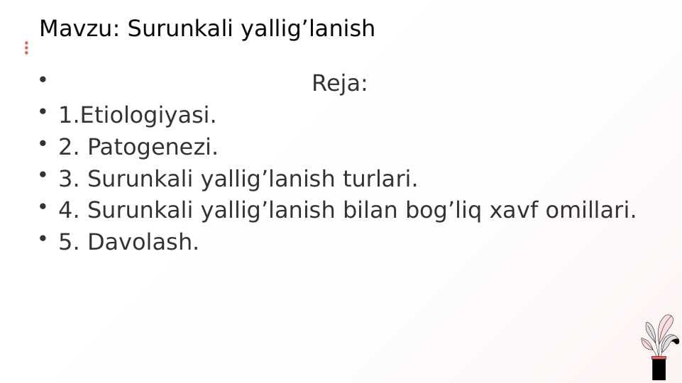 Surunkali yallig’lanish