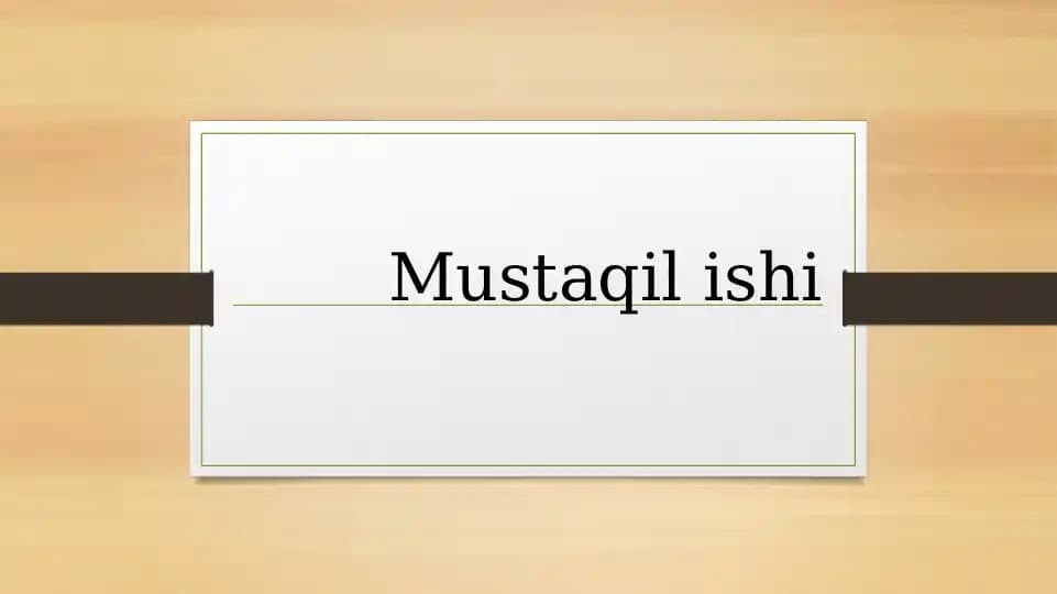 "Cisco" Mustaqil ish