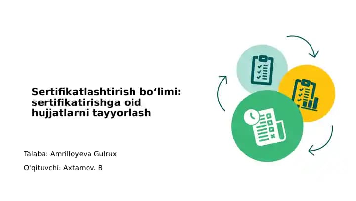 Sertifikatlashtirish boʻlimi
