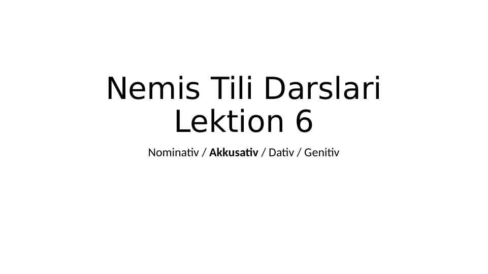 nemis tili 6-darsi