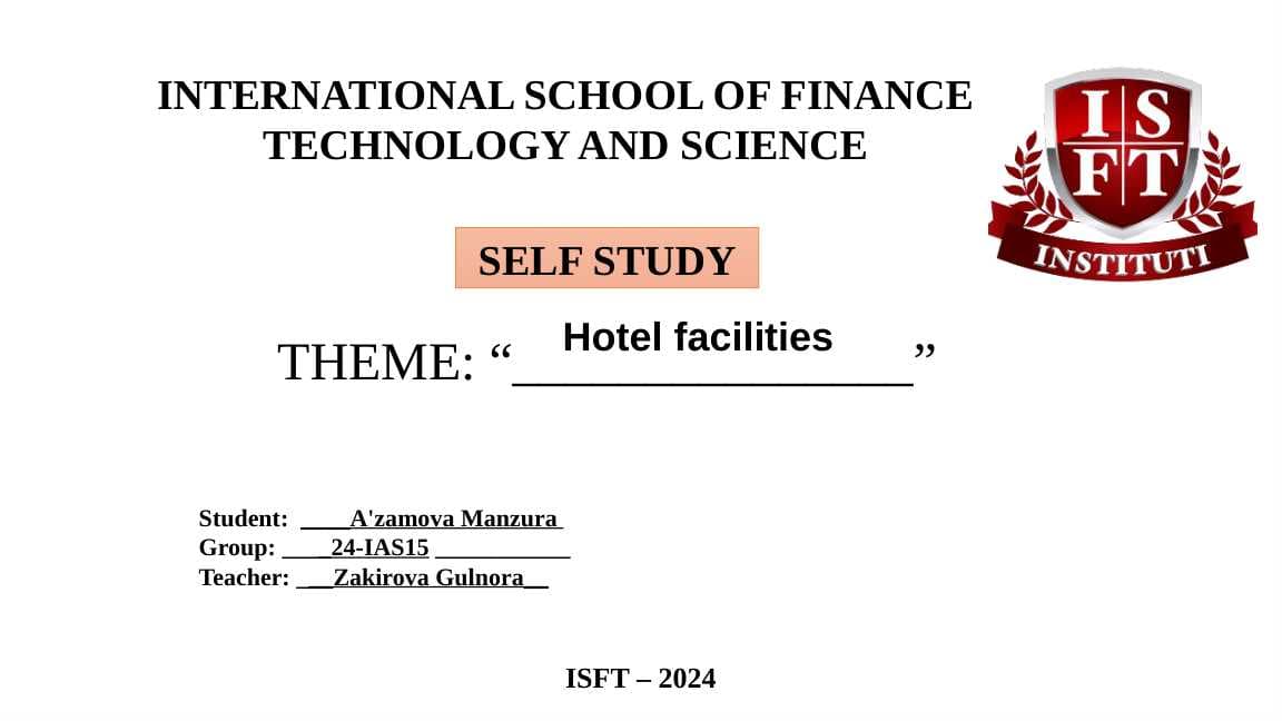 Hotel facilities
