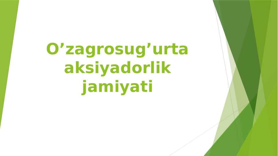 O'zagrosug'urta