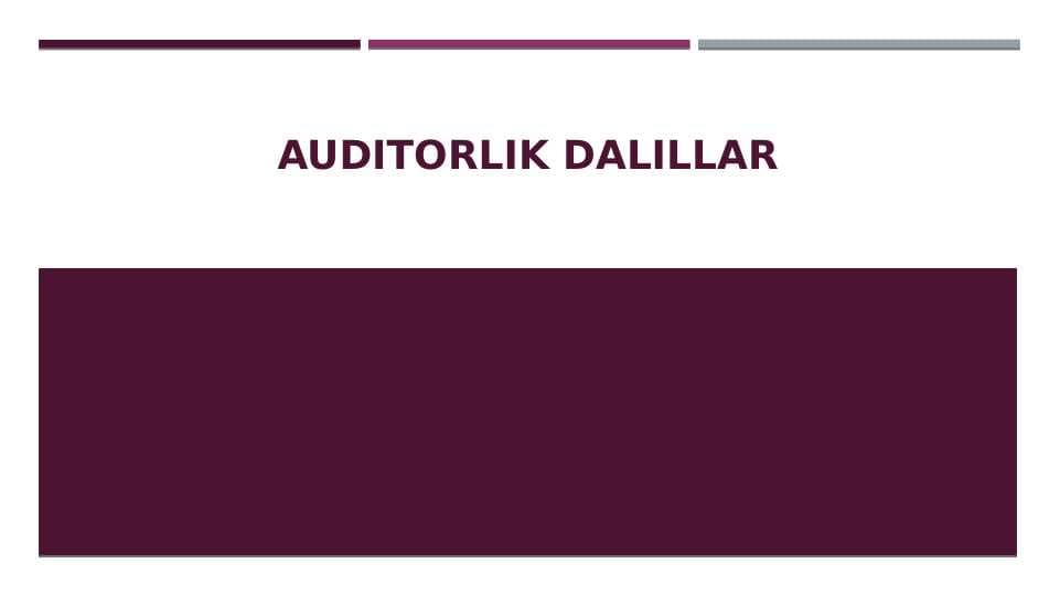 Auditorlik dalillar
