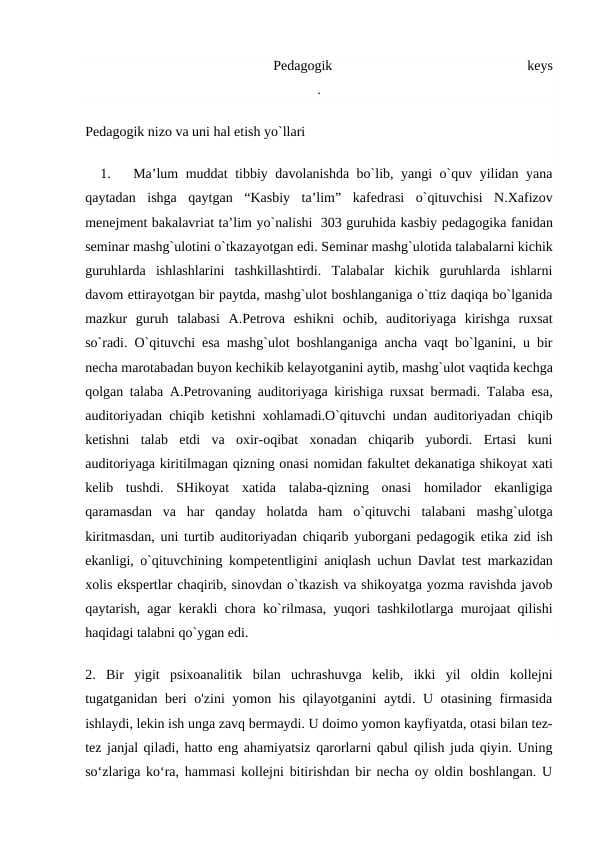 Pedagogik nizolar
