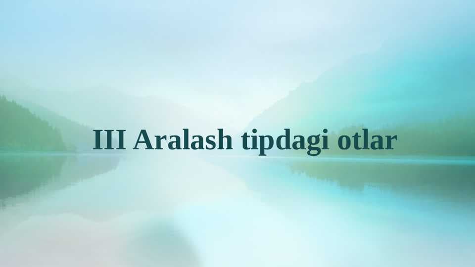Aralash tipdagi otlar