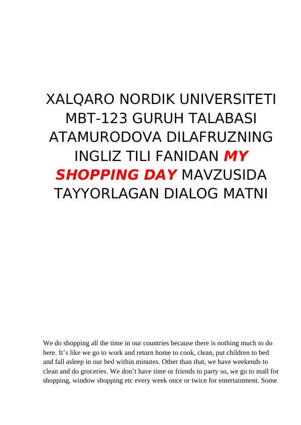 Shopping day