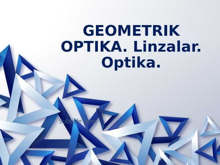 Geometrik
 optika