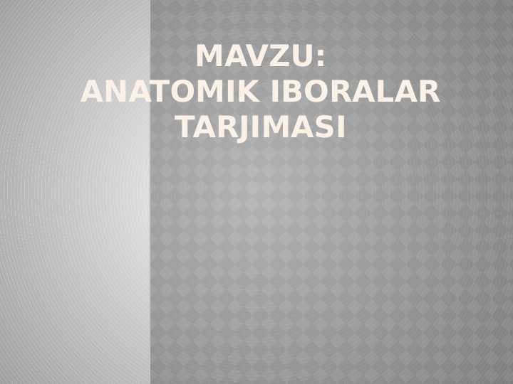 anatomik iboralar tarjimasi