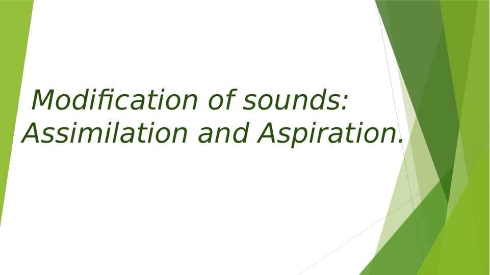 Assimilation and aspiration