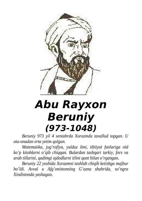 Buyuk Allomalarimiz haqida qisqacha